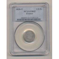 Charles X - 1/2 Franc - 1828 T Nantes - PCGS FR02 - B+