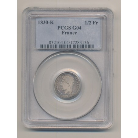 Charles X - 1/2 Franc - 1830 K Bordeaux - PCGS G04 - B+