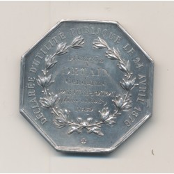 Jeton - Société centrale des chasseurs contre le braconnage - 1876 - argent 20g - gravé 1889 - SUP+ 2