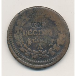 1 Décime Dupré - AN 5 A Paris - Modification 2 décimes