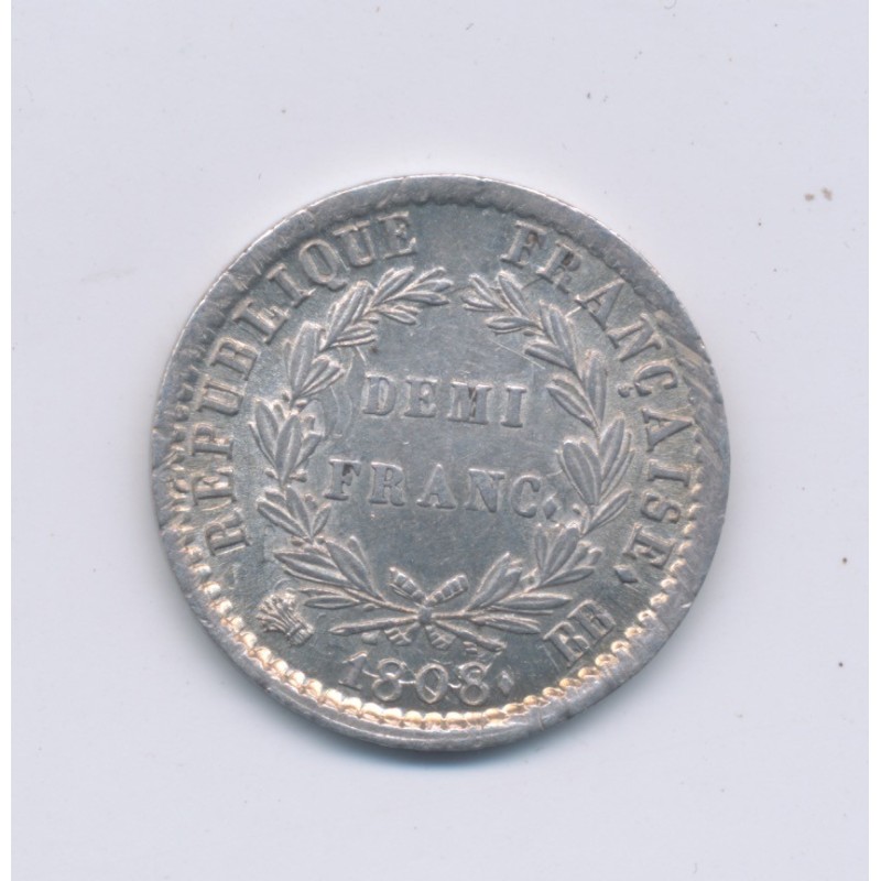 1/2 Franc Napoléon Empereur - 1808 BB Strasbourg - SUP
