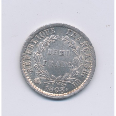 1/2 Franc Napoléon Empereur - 1808 BB Strasbourg - SUP