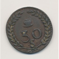 Louis XVIII - 30 Sous - Mines d'Anche - 1820