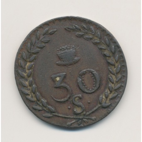 Louis XVIII - 30 Sous - Mines d'Anche - 1820