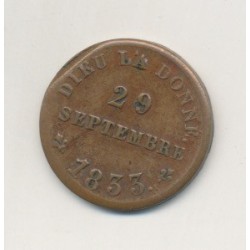 Module 1/2 Franc Henri V - 1833 - bronze 2