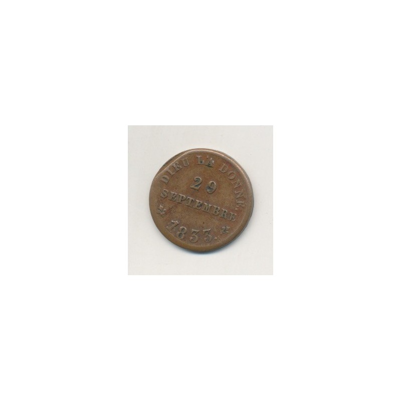 Module 1/2 Franc Henri V - 1833 - bronze