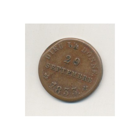 Module 1/2 Franc Henri V - 1833 - bronze