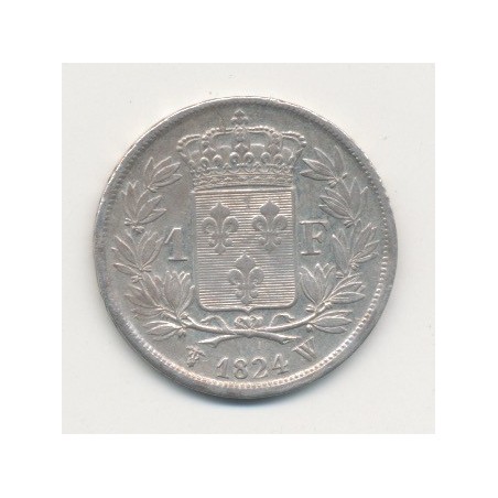 Louis XVIII - 1 Franc - 1824 W Lille