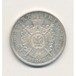 Napoléon III - Tête laurée - 2 Francs - 1866 BB Strasbourg 2