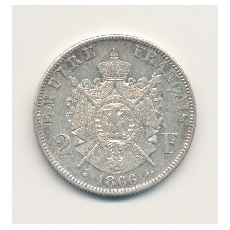Napoléon III - Tête laurée - 2 Francs - 1866 BB Strasbourg