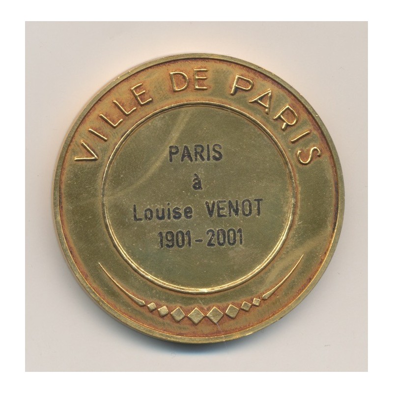 Médaille - Ville de Paris - avec écrin - bronze doré - 49,5mm