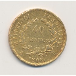 Napoléon 1er - 40 Francs Or - 1808 H La rochelle - TTB 2