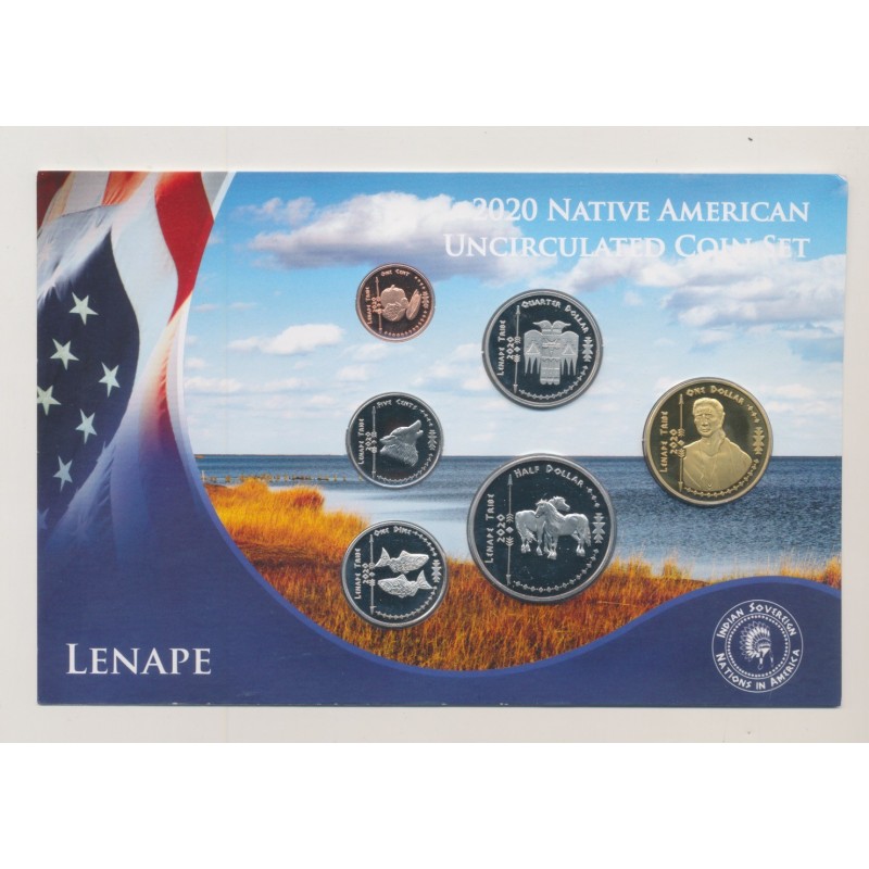 Etats-Unis - Native American uncirculated coin set 2020 - Lenape - 6 pièces