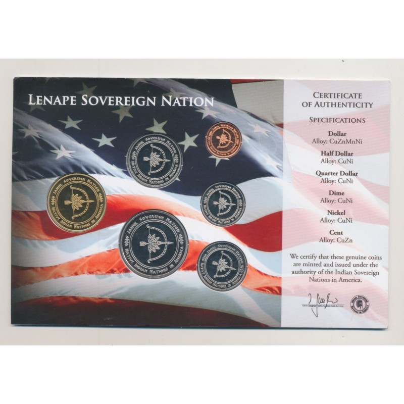 Etats-Unis - Native American uncirculated coin set 2020 - Lenape - 6 pièces
