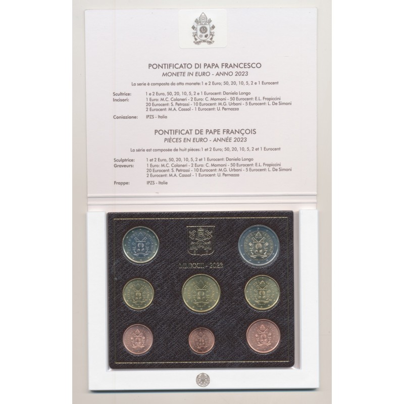 BU Vatican 2023 - 8 Pièces 1 Cent à 2€ - Armoiries Pape François