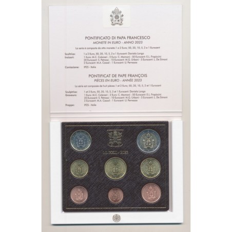BU Vatican 2023 - 8 Pièces 1 Cent à 2€ - Armoiries Pape François