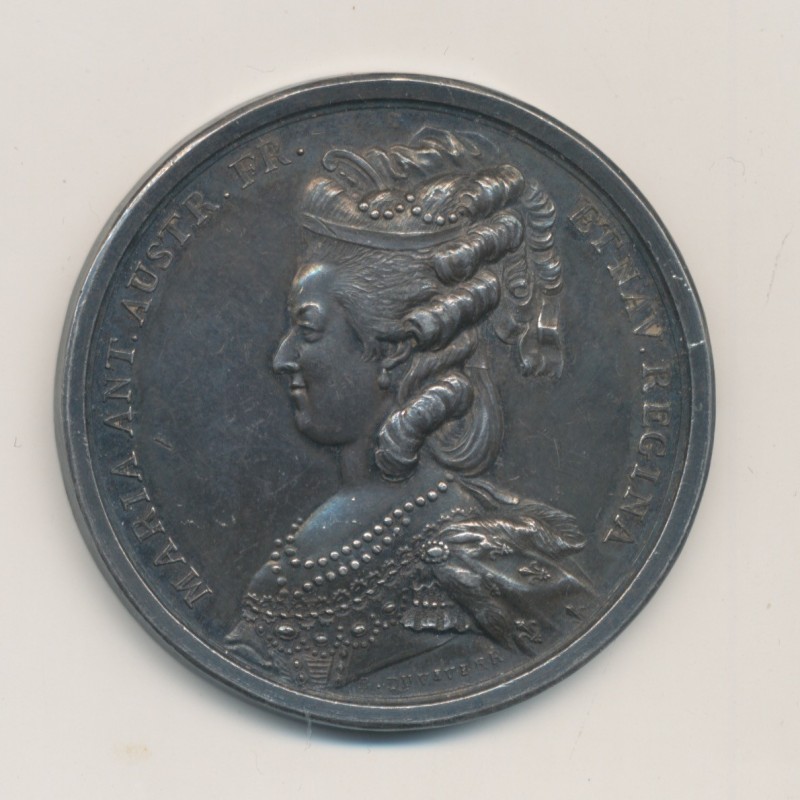Médaille - Marie antoinette - en l'honneur de Mr De Vermont - accoucheur de la reine - 1784 - argent 42mm - SUP+