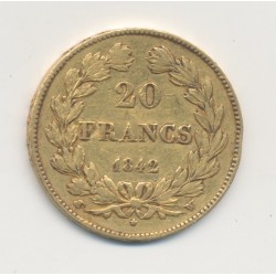 Louis philippe I - 20 Francs Or - 1842 W Lille - TB+ 2