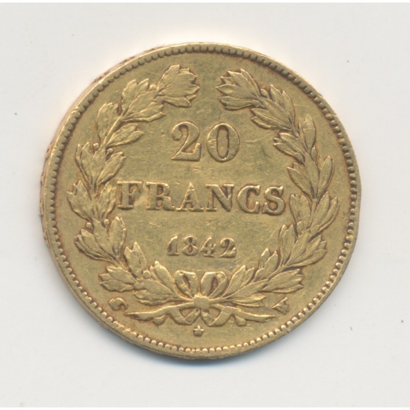 Louis philippe I - 20 Francs Or - 1842 W Lille - TB+