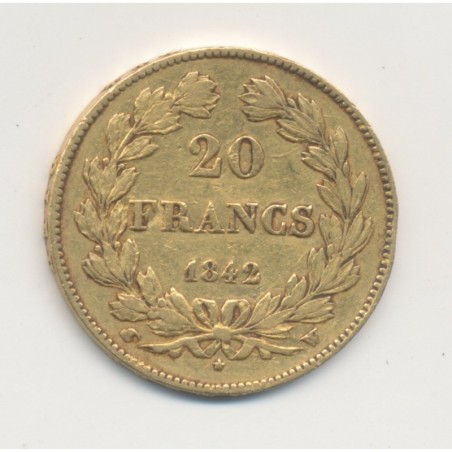 Louis philippe I - 20 Francs Or - 1842 W Lille - TB+