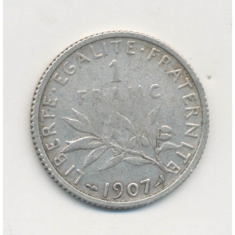 1 Franc Semeuse - 1907 - argent - TB