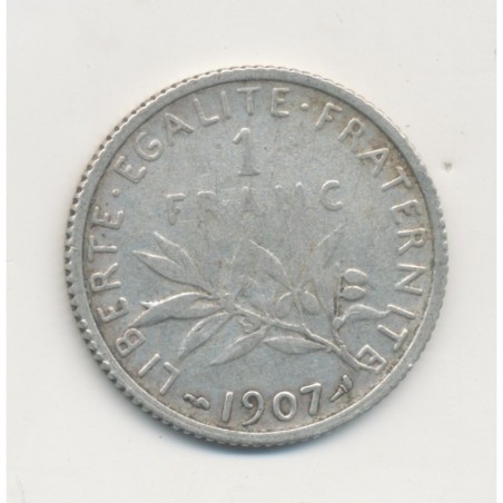 1 Franc Semeuse - 1907 - argent - TB