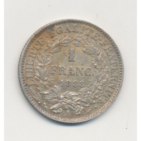 Cérès - 1 Franc - 1888 A Paris - TTB+