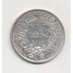 Cérès - 1 Franc - 1887 A Paris - SUP+ 2