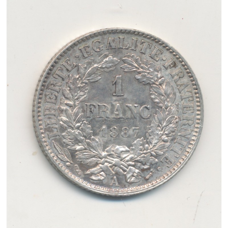 Cérès - 1 Franc - 1887 A Paris - SUP+