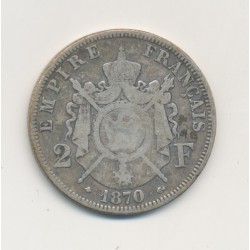 Napoléon III - Tête laurée - 2 Francs - 1870 A Paris - TB 2