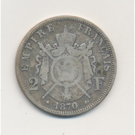 Napoléon III - Tête laurée - 2 Francs - 1870 A Paris - TB