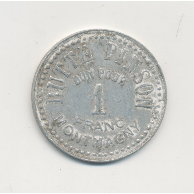 Jeton - Bon pour 1 Franc - Butte pinson - moulin de la galette - alu - TTB