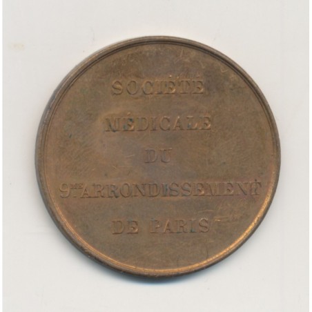 Médaille - Société de médecine - 9e arrondissement de paris - bronze - 34mm