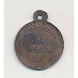 Louis napoléon Bonaparte - Représentant du peuple - 1848 cuivre - 20mm - SUP 2