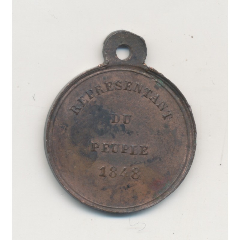 Louis napoléon Bonaparte - Représentant du peuple - 1848 cuivre - 20mm - SUP