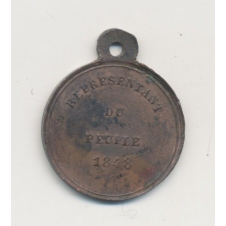 Louis napoléon Bonaparte - Représentant du peuple - 1848 cuivre - 20mm - SUP