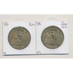 Dept76 - Lot 2 Jetons Cathédrale notre dame 2010 - Le havre - gravure 30 ans - 2 types