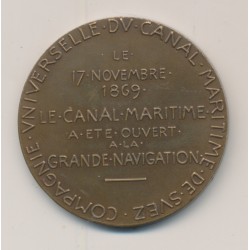 Médaille - Compagnie universelle du canal maritime de Suez - 1869 ap 1880 - roty - bronze 2