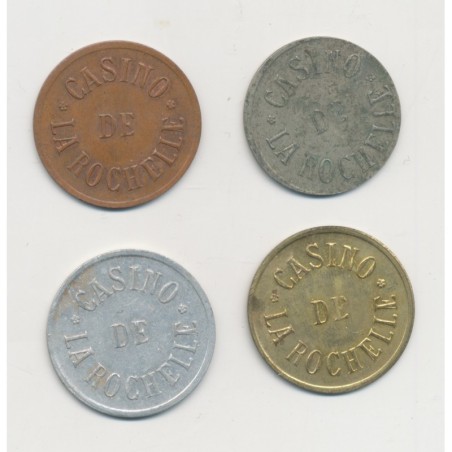 Rare Ensemble de 4 Jetons Casino - La Rochelle 