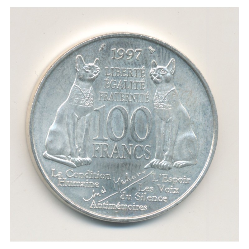 100 Francs André Malraux - 1997 - argent - SUP+