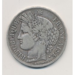 5 Francs Cérès - 1849 A Paris - 2e République - main/chien - TB/TB+