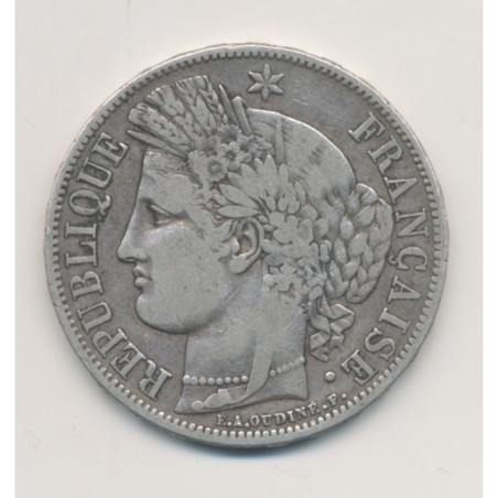 5 Francs Cérès - 1849 A Paris - 2e République - main/chien - TB/TB+
