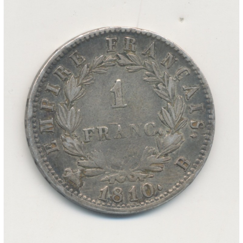 Napoléon empereur - 1 Franc - 1810 B Rouen - TTB