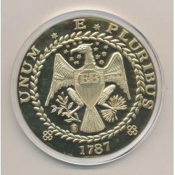 Médaille - Columbia excelsior - brasier - cuivre doré - 70mm 2
