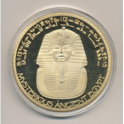 Médaille - Néfertiti - mysterious ancien egypt - cuivre doré - 70mm 2