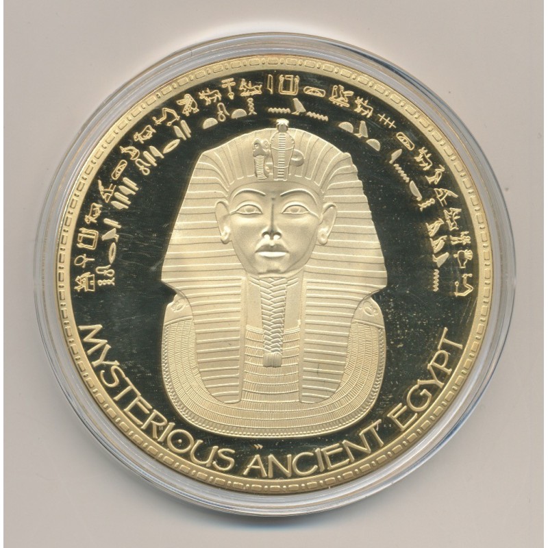 Médaille - Néfertiti - mysterious ancien egypt - cuivre doré - 70mm