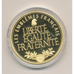 Médaille - La Semeuse - Les Emblèmes Français - cuivre doré et coloré - 40mm 2