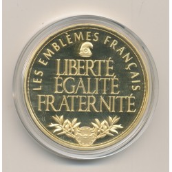 Médaille - La Tour eiffel - Les Emblèmes Français - cuivre doré et coloré - 40mm 2