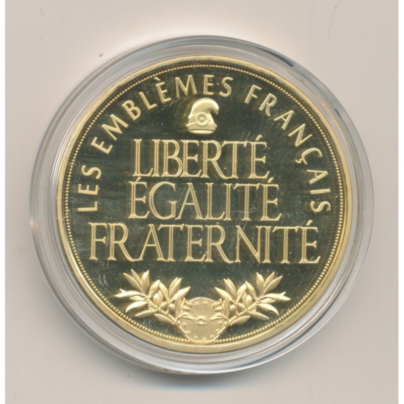 Médaille - La Tour eiffel - Les Emblèmes Français - cuivre doré et coloré - 40mm