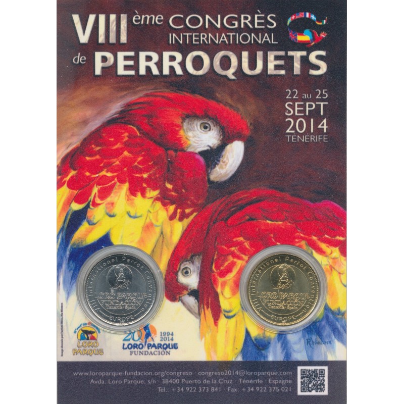 Dept67 - Coffret Loro Parque 2014 - Encart VIIIe Congrès de Perroquets - 2014 Ténérife